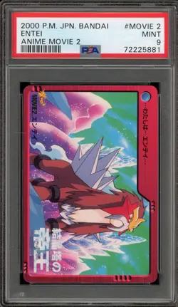 Pokemon Entei Bandai Anime Movie 2 #movie2 PSA 9 Mint - Image 1
