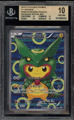 Pokemon Poncho-Wearing Pikachu Rayquaza JPN FA Promo 230/XY-P BGS 10 Pristine - Image 1