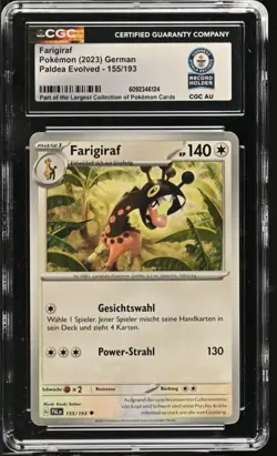 CGC GUINNESS WORLD RECORD 1 OF 1 Farigiraf Pokemon (2023) Paldea Evolved #155 - Image 1