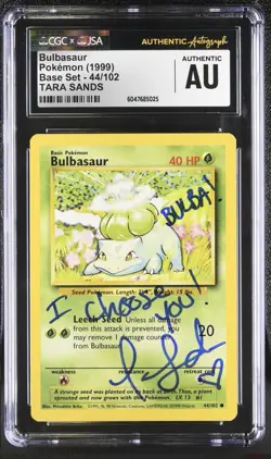Bulbasaur 1999 Pokemon Base Set #44/102 PSA AUTH Tara Sands Auto - Image 1