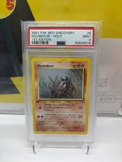 Houndour 1st Edition Neo Discovery Holo Pokemon 5/75 PSA 9 Mint - Image 1