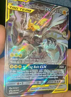 Pokemon Pikachu & Zekrom GX TCG Sun & Moon SM168 Holo - Image 1