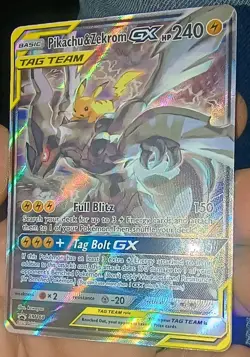 Pokemon Pikachu & Zekrom GX TCG Sun & Moon SM168 Holo - Image 2