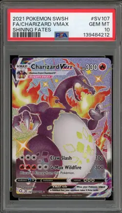 Pokemon Charizard VMAX Shining Fates Full Art #SV107 PSA 10 Gem Mint - Image 1
