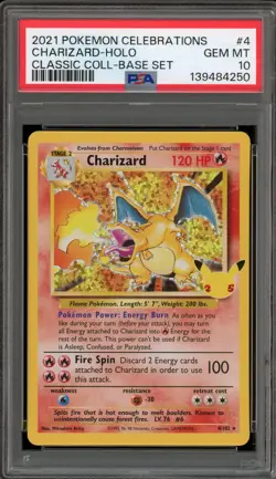 Pokemon Charizard Celebrations Classic Coll. Base Set Holo Rare #4 PSA 10 - Image 1