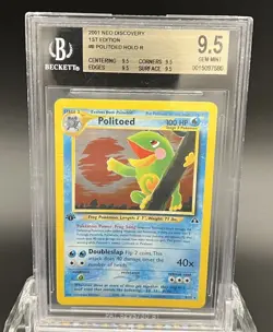 2001 Pokemon Politoed 8/75 Neo Discovery Holo 1st Edition Beckett 9.5 Gem Mint - Image 1