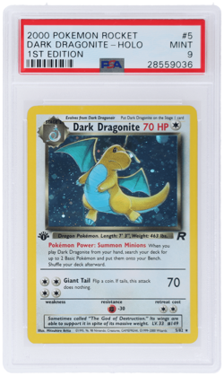 2000 Pokemon Team Rocket Dark Dragonite 1st Edition Holo #5 PSA 9 - Image 1