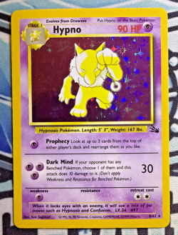 Hypno 8/62 Fossil Unlimited Holofoil Pokemon 1999 - LP/MP - Image 1