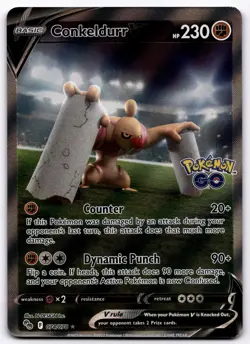Conkeldurr V (Alternate Full Art) - 074/078 PGO Ultra Rare Pokemon GO NM - Image 1