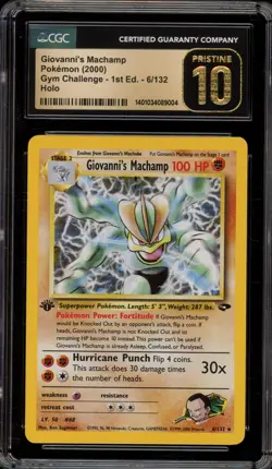 Pokemon Giovanni's Machamp Gym Challenge 1st Ed Holo Rare #6 CGC 10 Pristine - Image 1