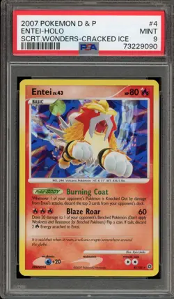 Pokemon Entei Secret Wonders Cracked Ice Holo Rare #4 PSA 9 Mint - Image 1