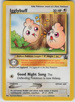 Pokemon TCG Igglybuff Promo WoTC Promo 36/53 - Image 1