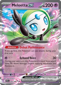 Meloetta Ex 44/86 Pokemon TCG S&V Black Bolt Double Rare Holo NM - Image 1