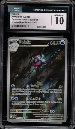 Pokemon Palafin Paldean Fates Illustration Rare #225 CGC 10 Gem Mint - Image 1