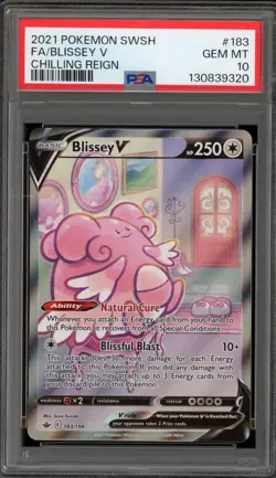 Pokemon Blissey V Chilling Reign Full Alt Art #183 PSA 10 Gem Mint - Image 1