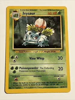 Ivysaur 030/102 Base Set Regular 1999 Unlimited Pokemon Game TCG - Image 1