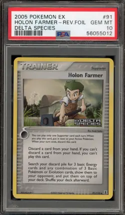 Pokemon Holon Farmer EX Delta Species Reverse Holo #91 PSA 10 Gem Mint - Image 1