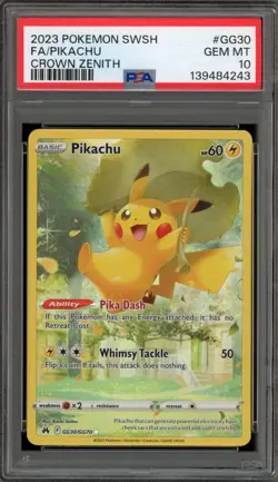 Pokemon Pikachu Crown Zenith Galarian Gallery Full Art #GG30 PSA 10 Gem Mint - Image 1
