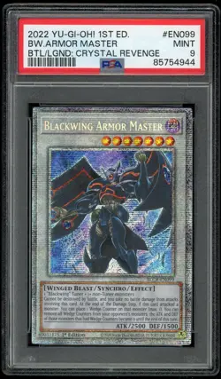 Yu-Gi-Oh TCG Blackwing Armor Master 1st Edition Starlight Rare BLCR-EN099 PSA 9 - Image 1