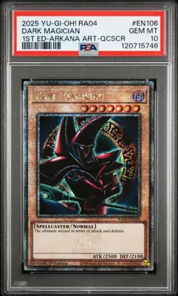 Dark Magician RA04-EN106 1st Edition Arkana Artwork QCR Yugioh PSA 10 *746 - Image 1
