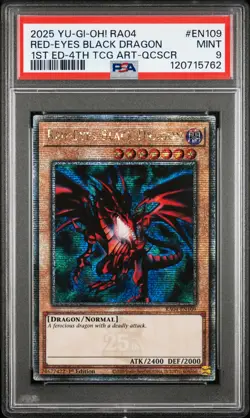 Red-eyes Black Dragon RA04-EN109 1st Edition-4th QCR Yugioh PSA 9 *762 - Image 1