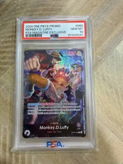 PSA 10 One Piece Promo Monkey D. Luffy PSA Magazine 2024 Exclusive OP05-060 🔥 - Image 1