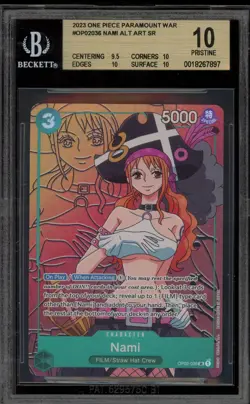 One Piece CCG Nami Paramount War Alternate Art OP02-036 BGS 10 Pristine - Image 1