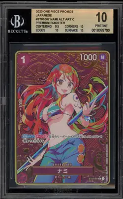 One Piece CCG Nami Premium booster Japanese Alternate Art Promo ST01-007 BGS 10 - Image 1