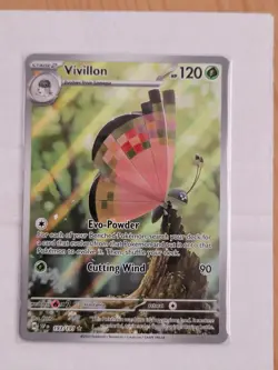 Pokemon TCG Vivillon Holo Illustration Rare Card SV08 Surging Sparks 193/191 - Image 1