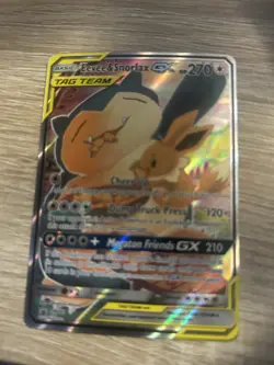 Pokemon Eevee & Snorlax GX TAG TEAM Promo Holo SM169 SM 270HP Card - Image 1