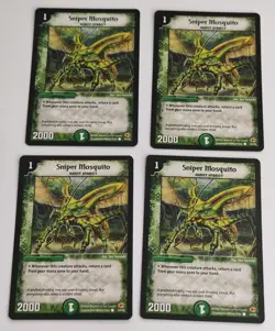 4 x Sniper Mosquito - PLAYSET - DUEL MASTERS ORIGINAL CCG Vintage CARDS SET NM - Image 1