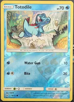 Totodile 18/73 Reverse Holo Shining Legends Pokemon Card - Image 1