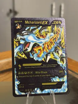 M Charizard EX Black Foil Mint Rare Pokemon TCG Collector Fan Art Card - Image 1