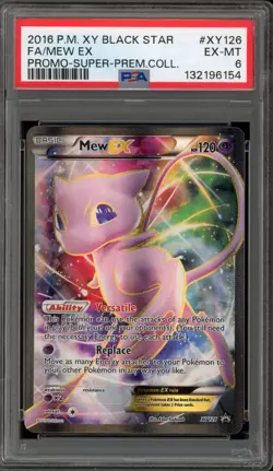 Pokemon Mew EX Super-Premium Coll. Black Star Full Art Promo XY126 PSA 6 - Image 1