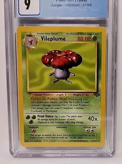 CGC 9 Vileplume 31/64 Jungle Unlimited 1999 Pokemon Card Graded MINT Blue Label - Image 3