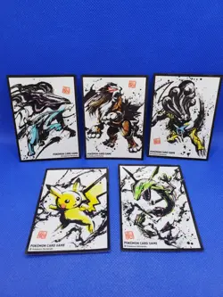 Sumi-e Retsuden vol. #2 FULL SET 5 Individual Card SLEEVES Pokemon Center Japan - Image 1