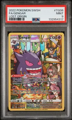 2022 POKEMON SWORD & SHIELD LOST ORIGIN #TG06 FULL ART/GENGAR PSA 9 - Image 1