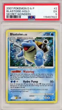 2007 Pokemon Diamond & Pearl Secret Wonders Blastoise Holo #2 PSA 5 - Image 1