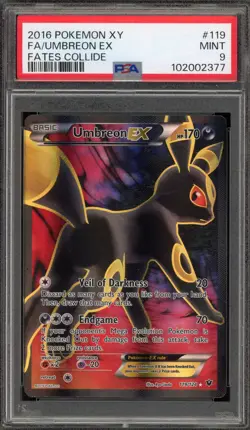 Pokemon Umbreon EX XY Fates Collide Full Art #119 PSA 9 Mint - Image 1