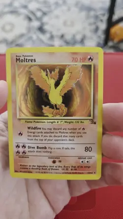 Pokemon TCG Moltres 12/62 Holo Unlimited Rare Fossil Set 🔥 - Image 2