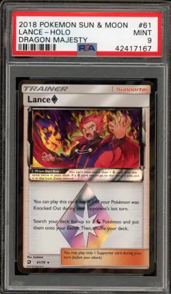 Pokemon Lance Prism Star Dragon Majesty Holo Rare #61 PSA 9 Mint - Image 1