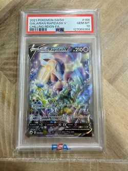 PSA 10 Galarian Rapidash V Alt Art 168/198 Chilling Reign Pokemon 2021 - Image 1