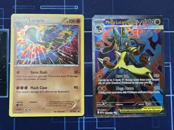 Mega Lucario ex 160/132 Ultra Rare Full Art Pokemon 2 Card Lot - Image 1