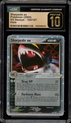 Pokemon Sharpedo ex EX Deoxys Holo Ultra Rare #104 CGC 10 Pristine - Image 1