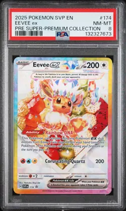 Eevee EX 174 Prismatic Evolutions Super Pokemon PSA 8 *673 - Image 1