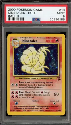 Pokemon Ninetales Base Set 2 Holo Rare #13 PSA 9 Mint - Image 1
