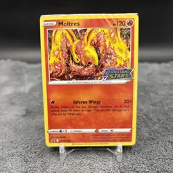 Pokemon TCG Moltres Brilliant Stars Prerelease Stamp SWSH185 Sealed Deck - Image 1