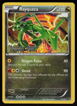 Rayquaza 11/20 Rare Dragon Vault Stamped Holo Pokemon - Image 1