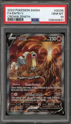 Pokemon Entei V Crown Zenith Galarian Gallery Full Art #GG36 PSA 10 Gem Mint - Image 1