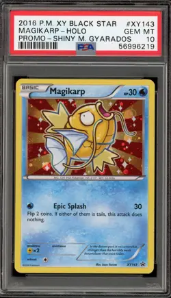 Pokemon Magikarp Shiny M Gyarados Black Star Holo Promo XY143 PSA 10 Gem Mint - Image 1